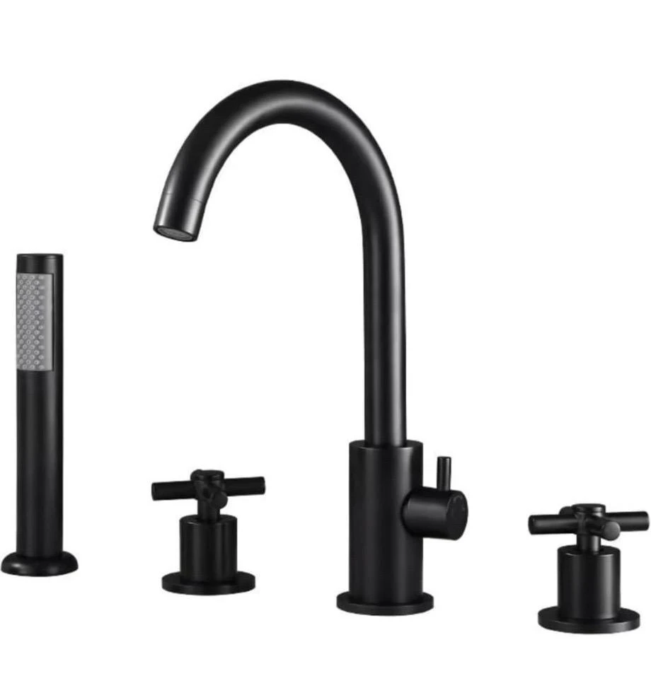 New TCUDCKI Bathtub Faucet with Hand Shower 4 Hole