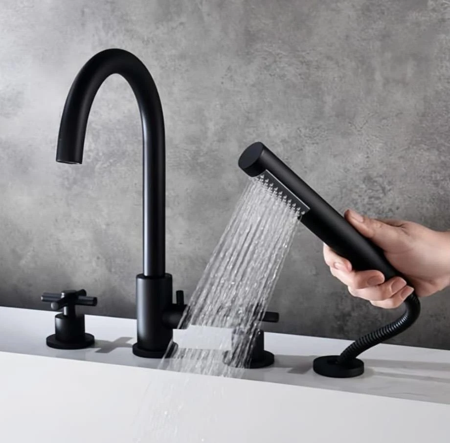 New TCUDCKI Bathtub Faucet with Hand Shower 4 Hole - photo 4