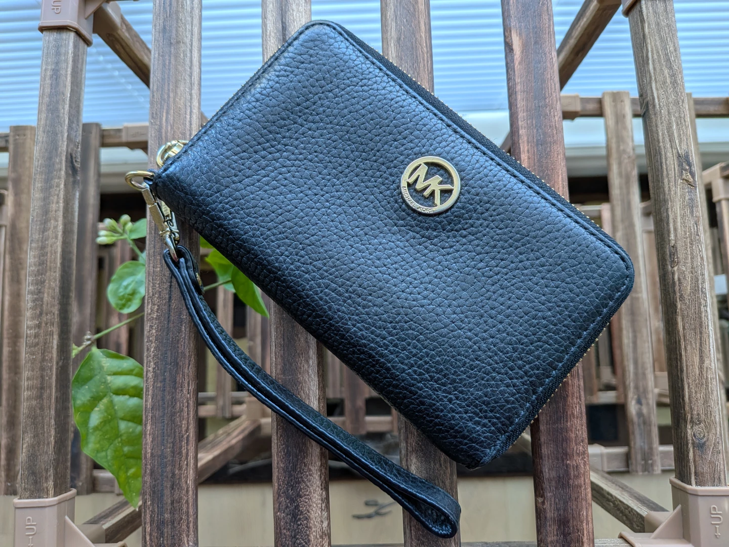 Michael Kors Black Leather Wristlet Wallet