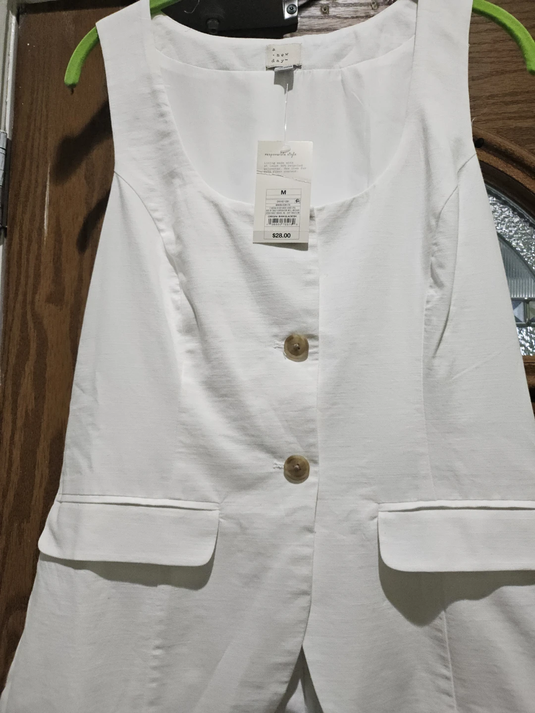 A New Day White Sleeveless Vest Size M