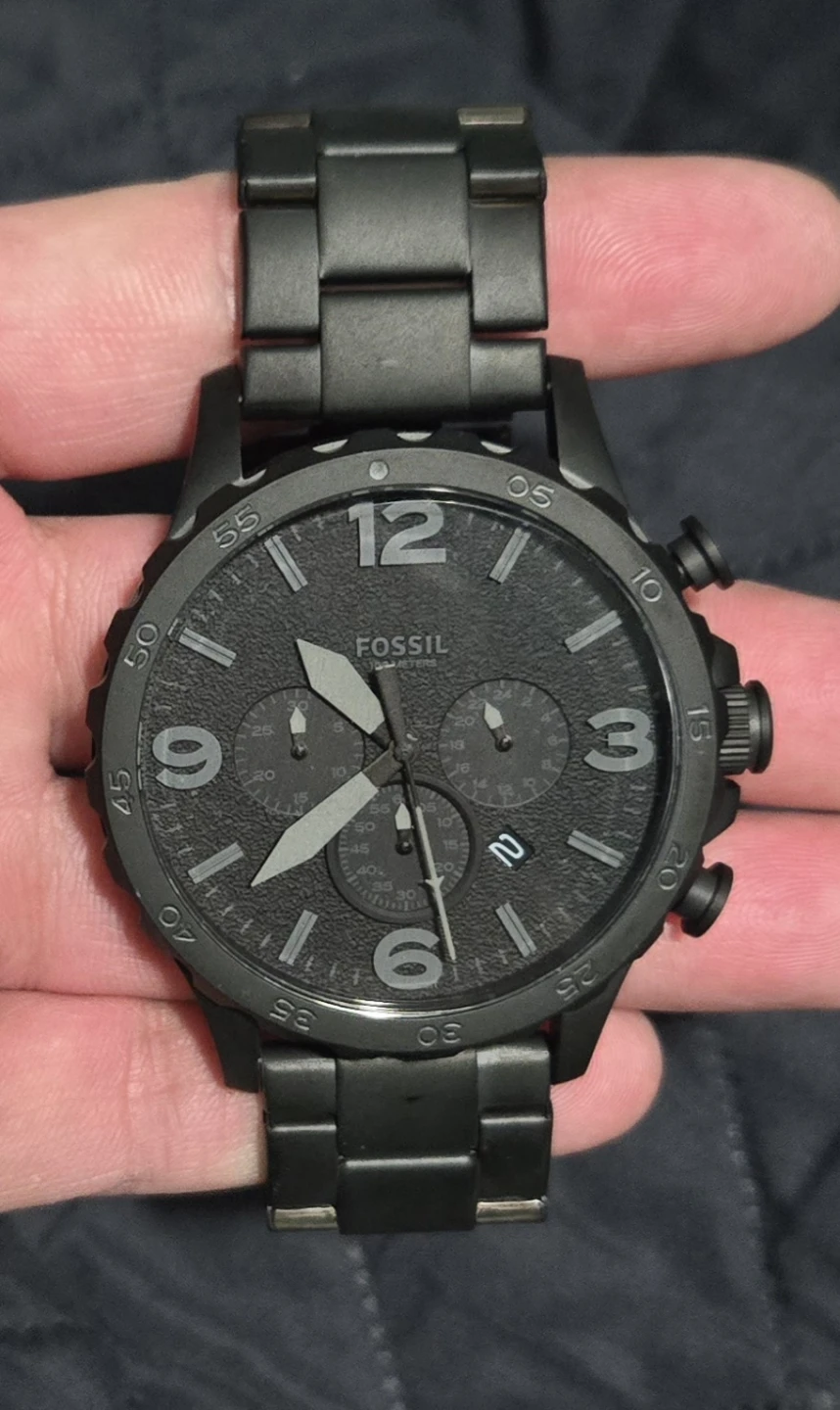 Fossil Men's Nate Oversized Stainless Steel Chronograph Watch
