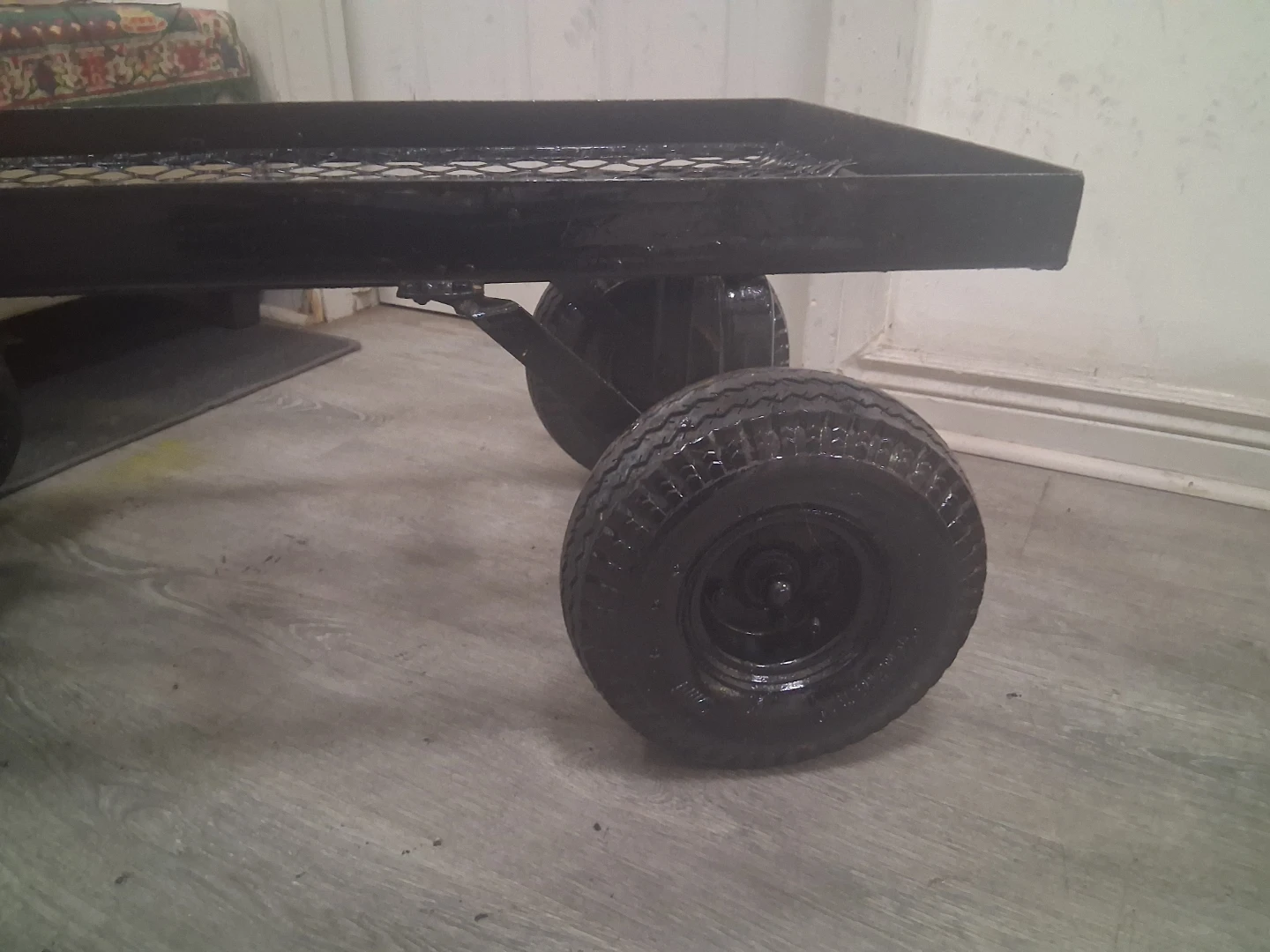 Black Utility Wagon with Four Wheels - photo 3