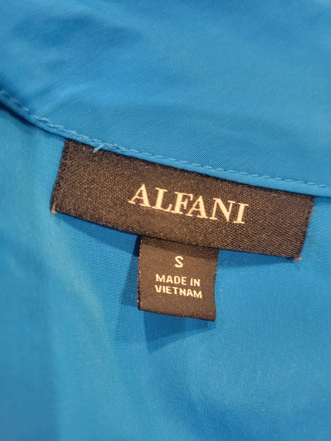 Alfani Blue Mock Neck Button Detail Top - Size S - photo 3