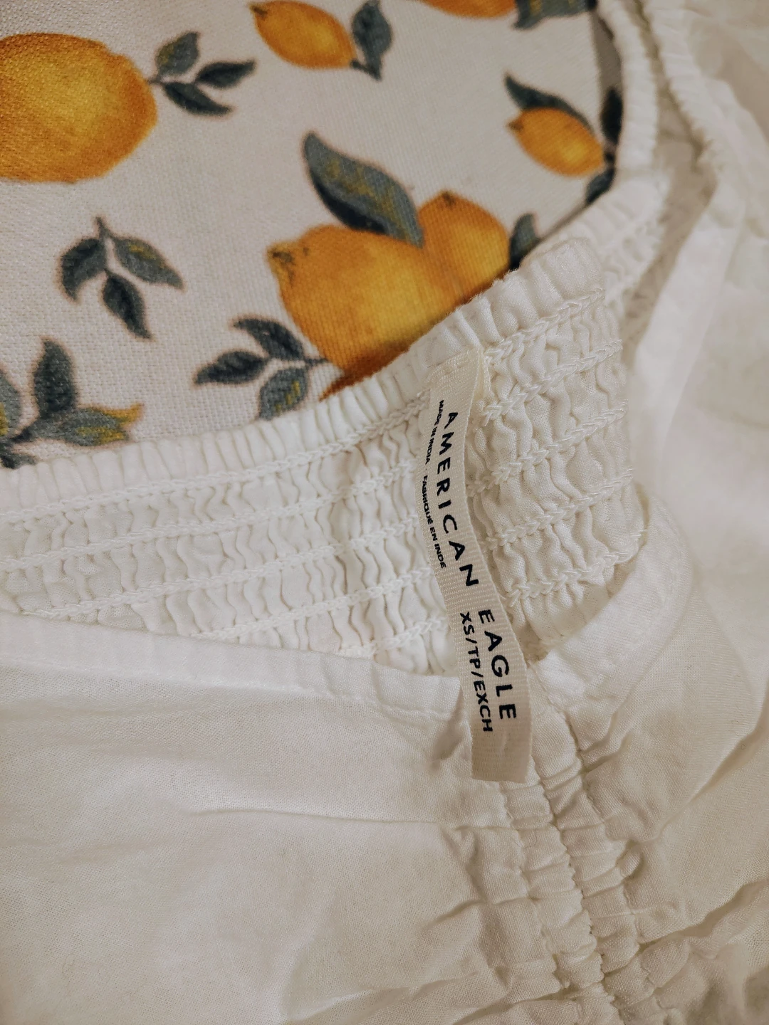 American Eagle White Eyelet Peplum Blouse - XS - photo 2