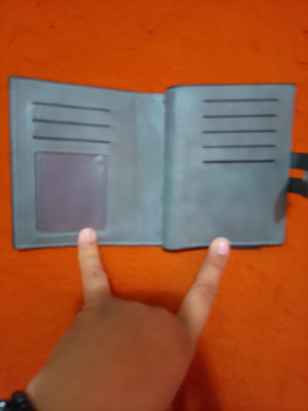 Grey Bifold Wallet with Zipper Coin Pouch