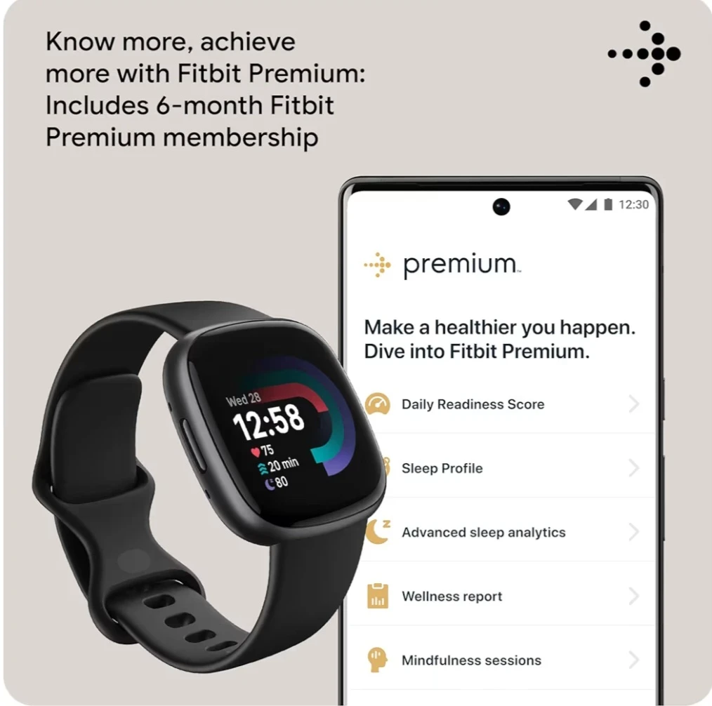 Fitbit Versa 4 Fitness Smartwatch Black/Graphite - photo 5
