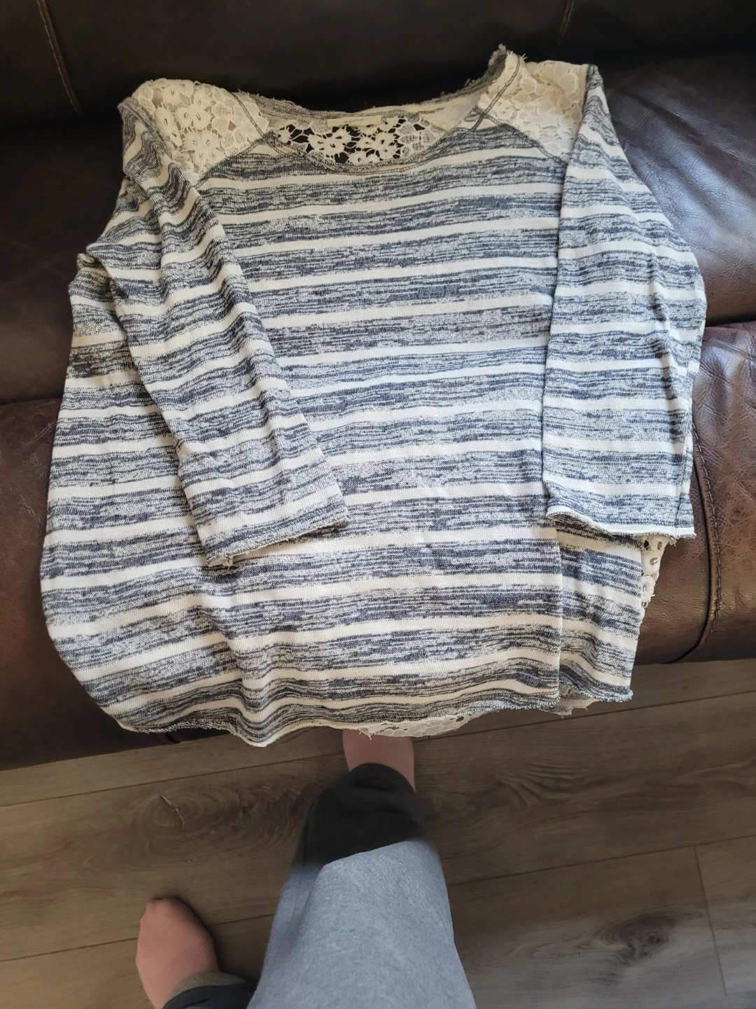 Striped Lace Top
