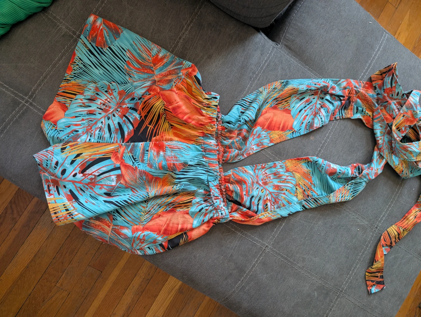 Women's Tropical Print Halter Romper - photo 2