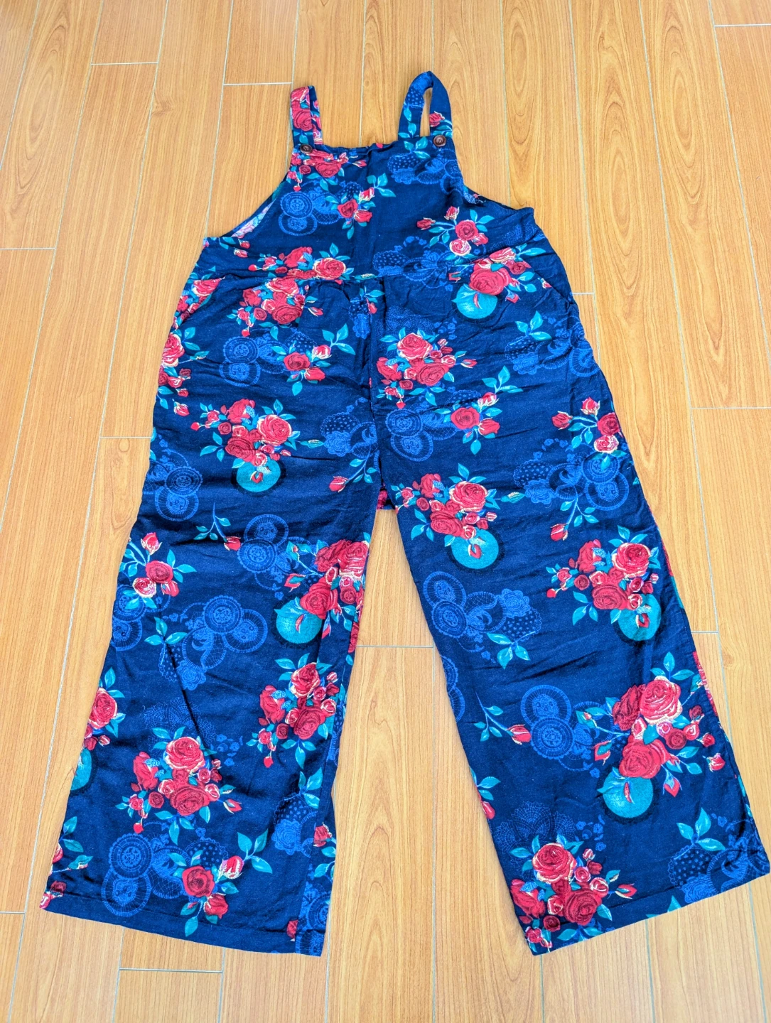 Blue Floral Linen Jumpsuit - photo 3