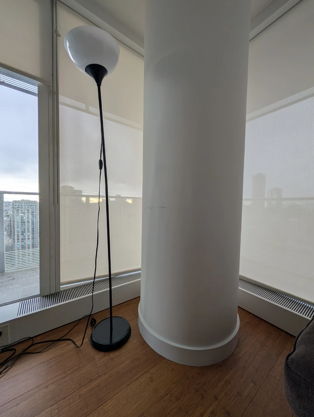 White Floor Lamp with Extra Bulb
