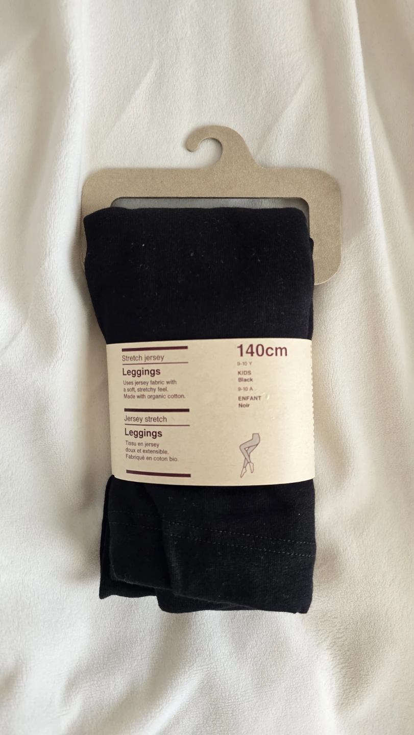 NEW Muji Black Organic Cotton Leggings 140cm