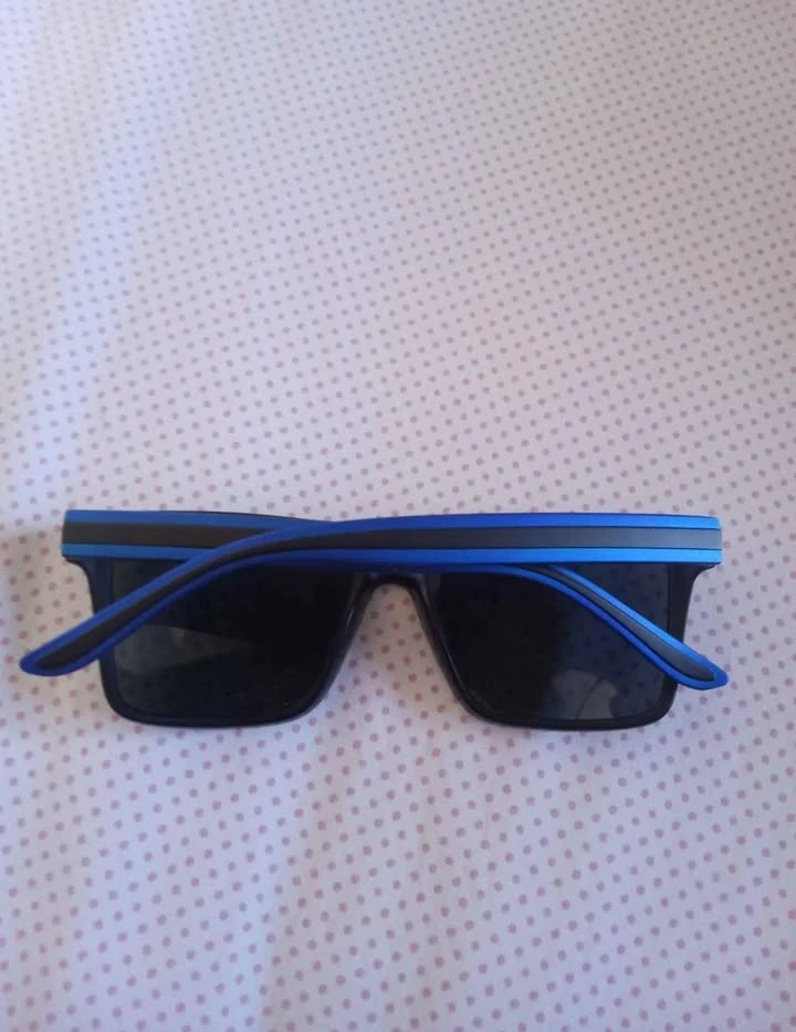 Black Sunglasses with Blue Accents