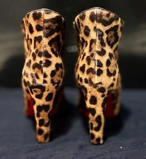 authentic Louboutin Leopard Print Calf Hair  Ankle Boots Size 37 - photo 2
