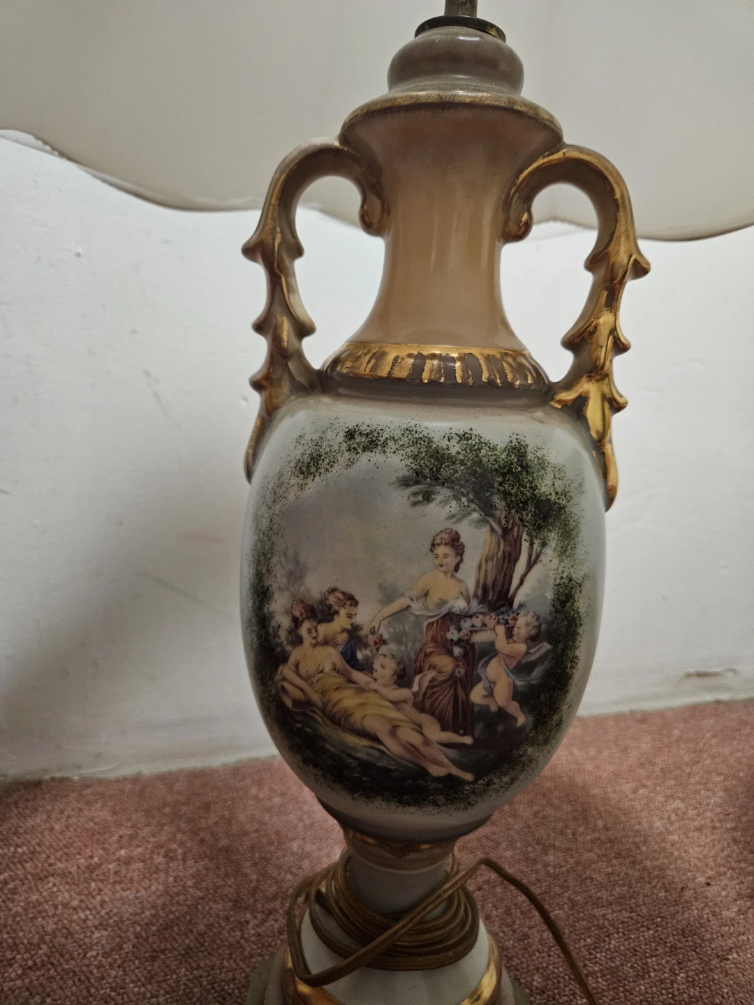 2 Antique louis XV style porcelain lamps - photo 5