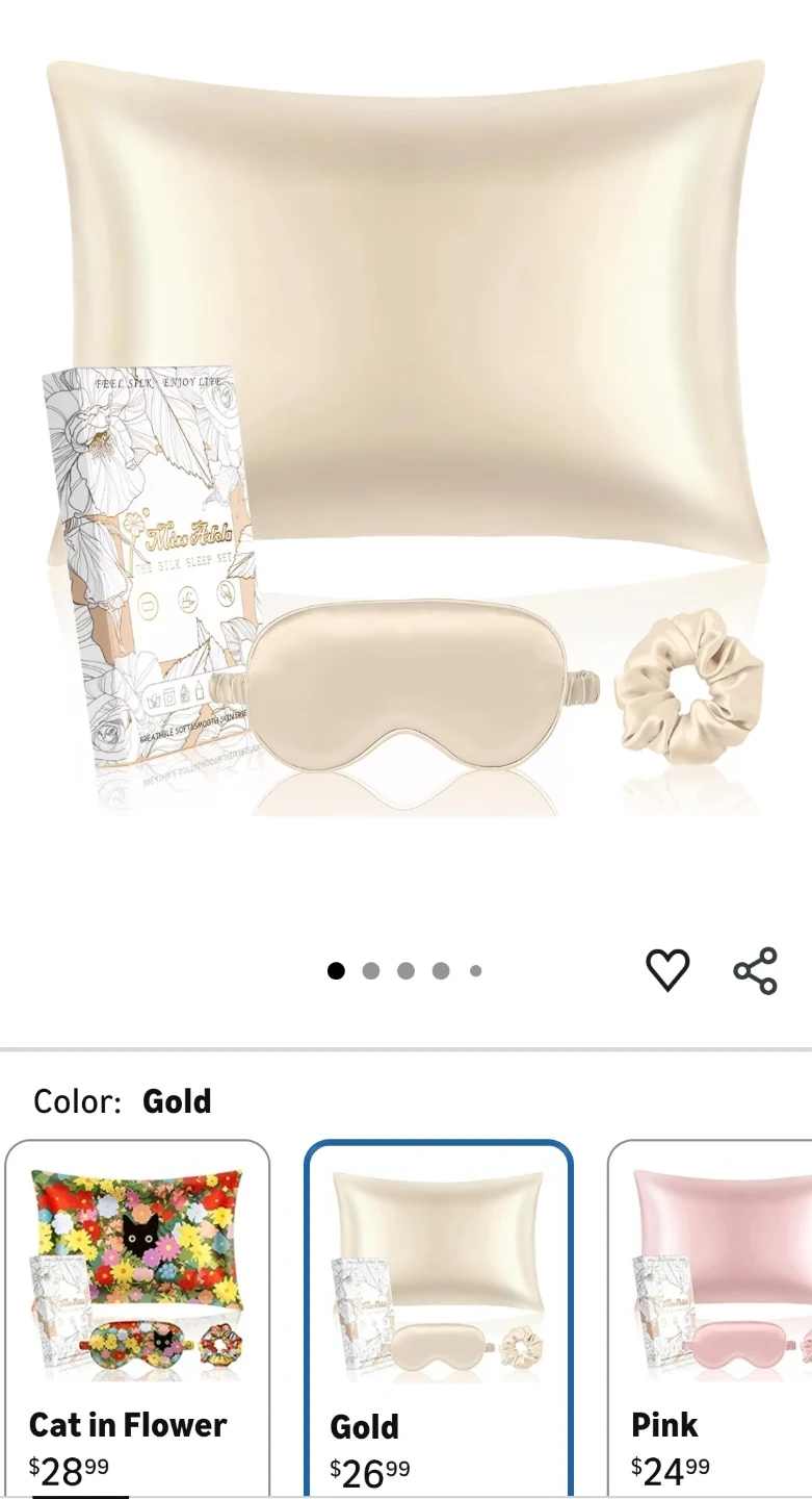 Miao Huis Silk Pillowcase Set with Eye Mask & Scrunchie