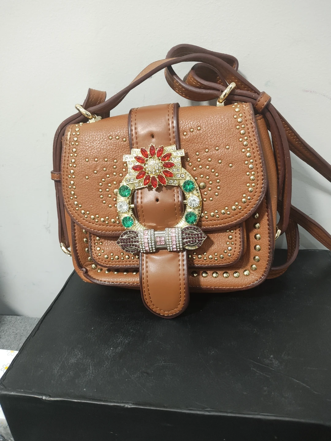 Brown Swarovski stones Crossbody Bag - photo 4