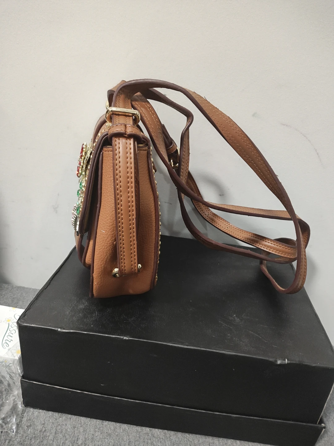 Brown Swarovski stones Crossbody Bag - photo 5