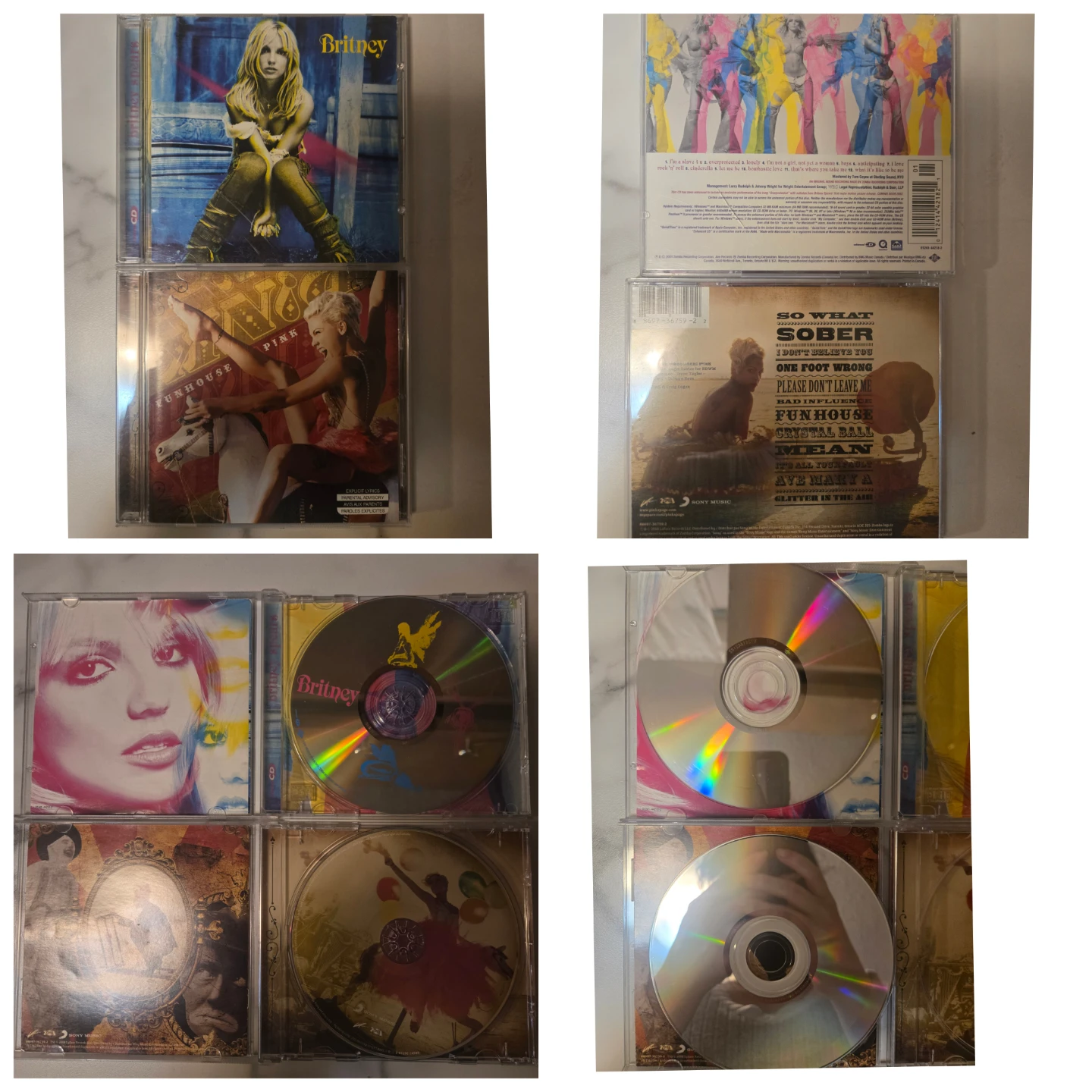 Britney Spears and P!nk CDs
