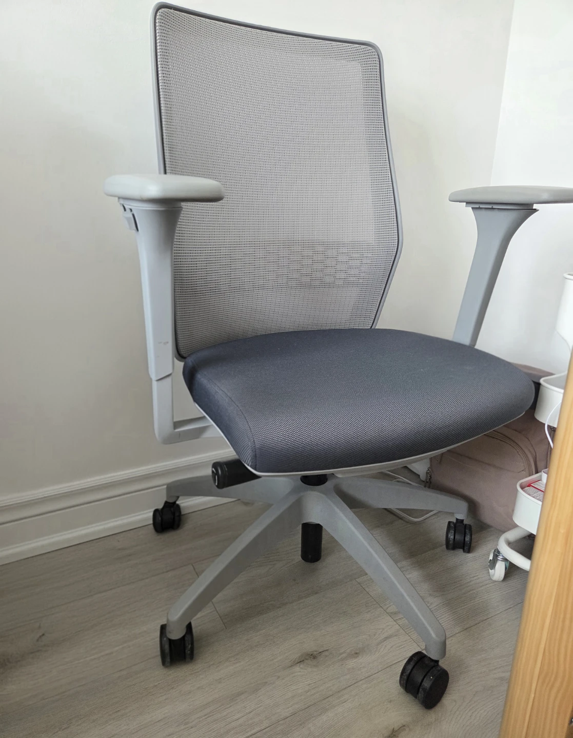 Grey Office Chair with Mesh Back