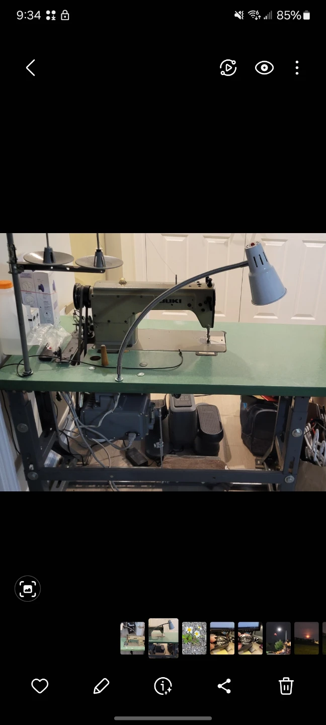 Juki Industrial Sewing Machine with Table and Lamp
