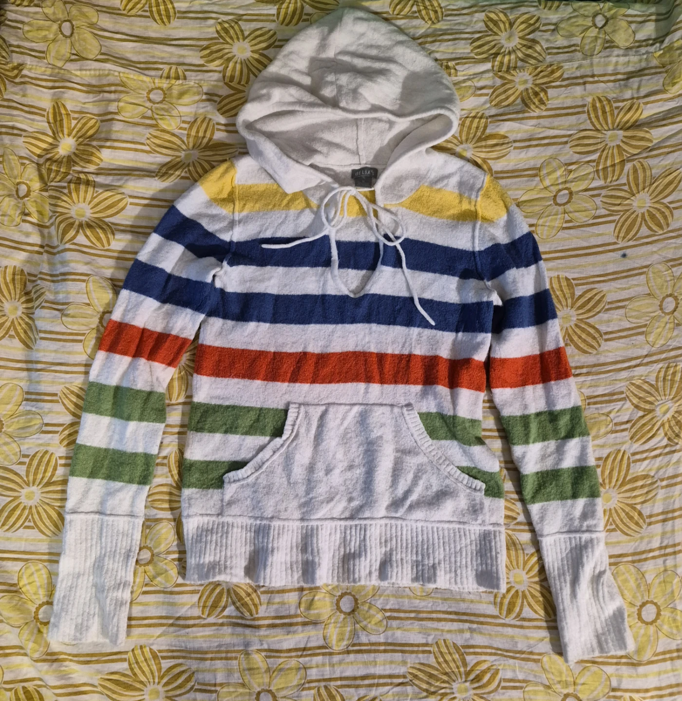 Delia*s multi-coloured striped hoodie