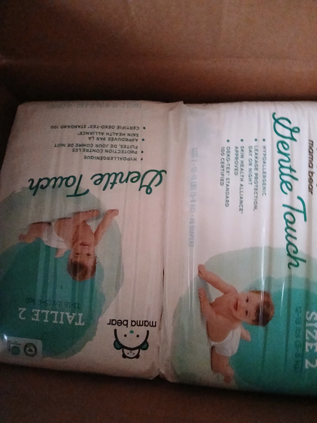 Mama Bear Gentle Touch Diapers Size 2 (12-18 lbs) - 184 Count