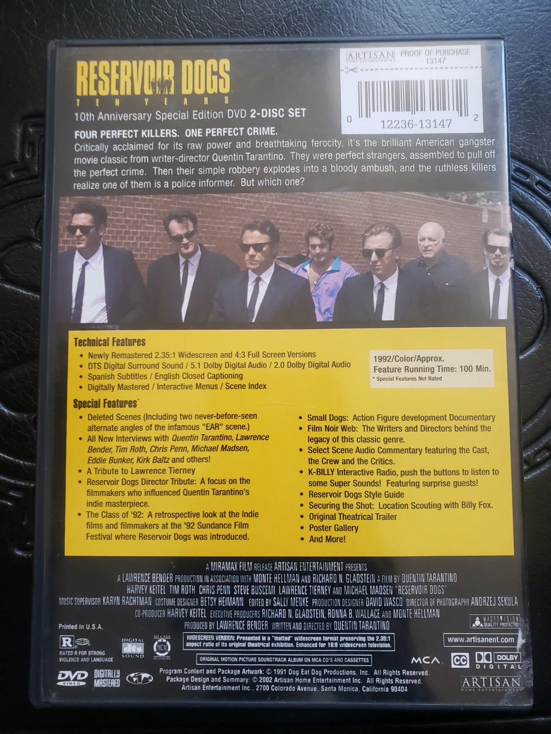 Reservoir Dogs Special Edition DVD - 10 Years - photo 2