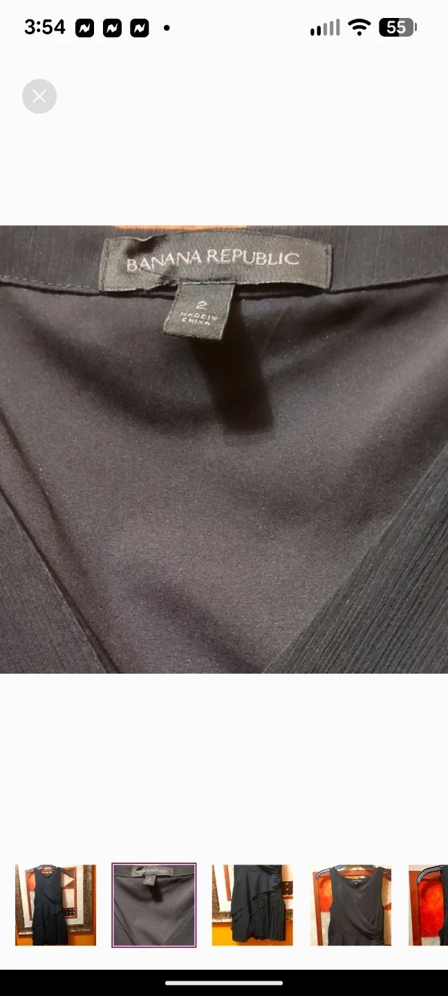 Banana Republic Black Asymmetrical Ruffled Cocktail Dress - photo 2