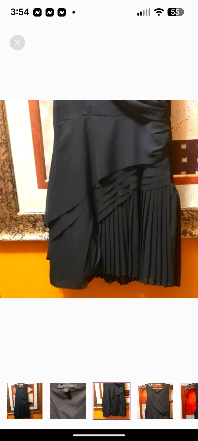 Banana Republic Black Asymmetrical Ruffled Cocktail Dress - photo 3