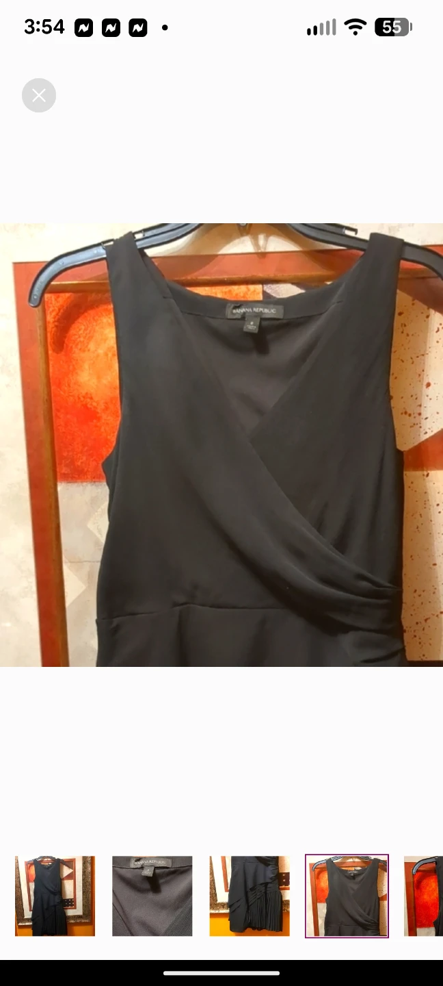 Banana Republic Black Asymmetrical Ruffled Cocktail Dress - photo 4