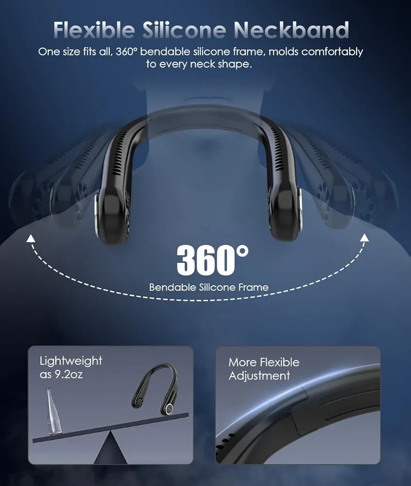 New Portable Neck Fan, Hands Free Cooling Fan - photo 3