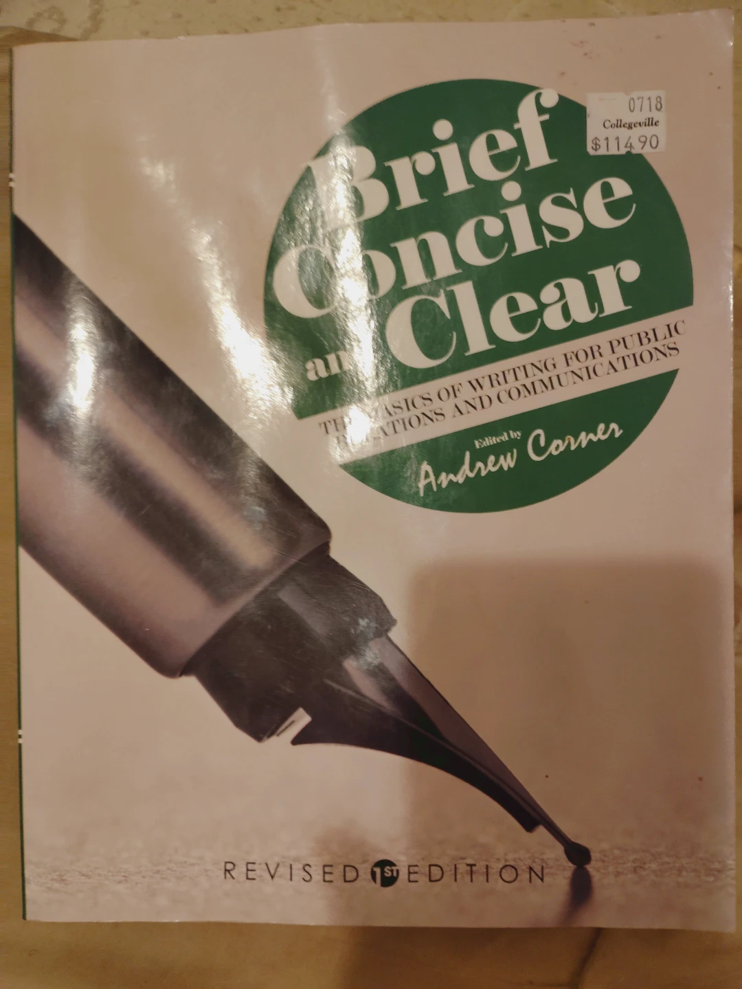 Brief Concise Clear:  Andrew Corner $125.00