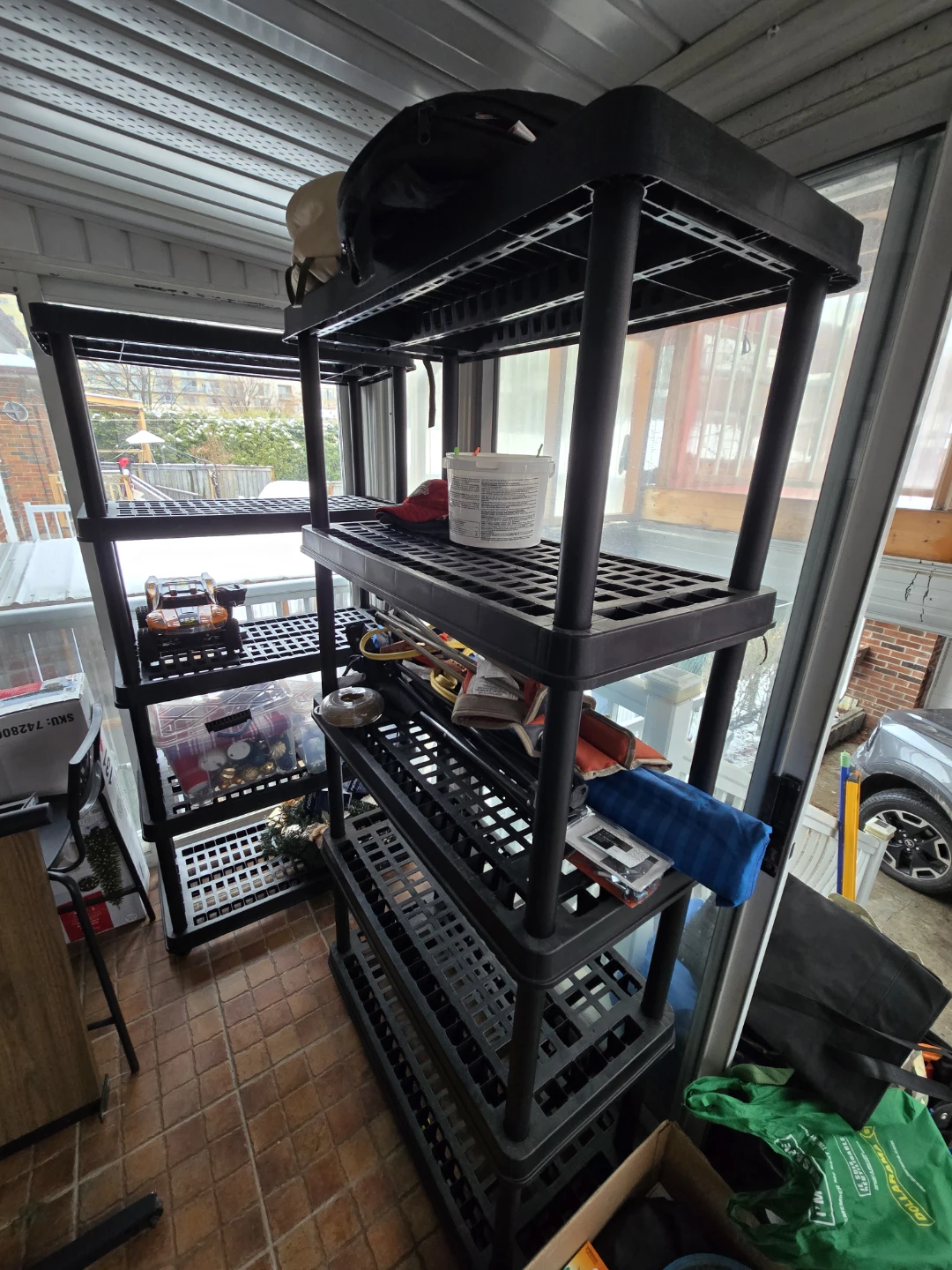 Black 5-Tier Plastic Storage Shelving Unit