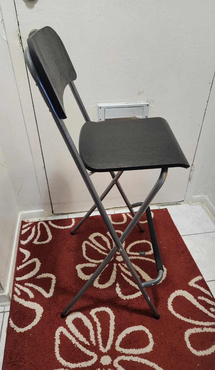 Black Folding Stool Chair - photo 2