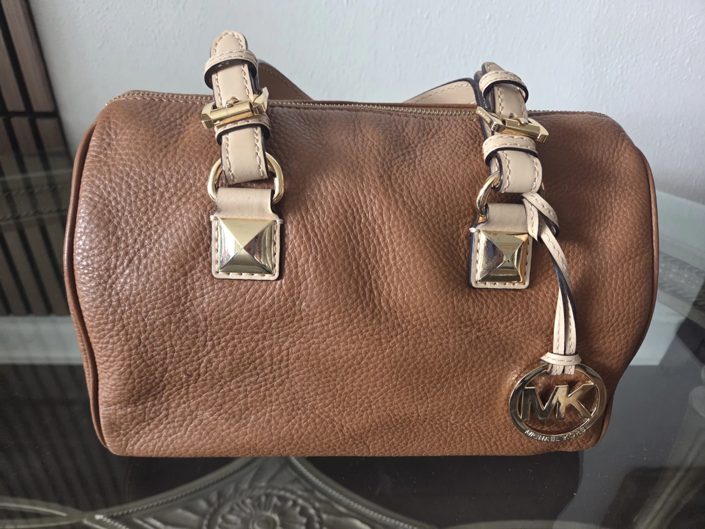 Michael Kors Brown Leather Satchel Handbag