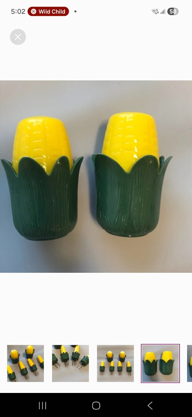 Vintage Corn Cob Salt and Pepper Shakers Set - photo 2