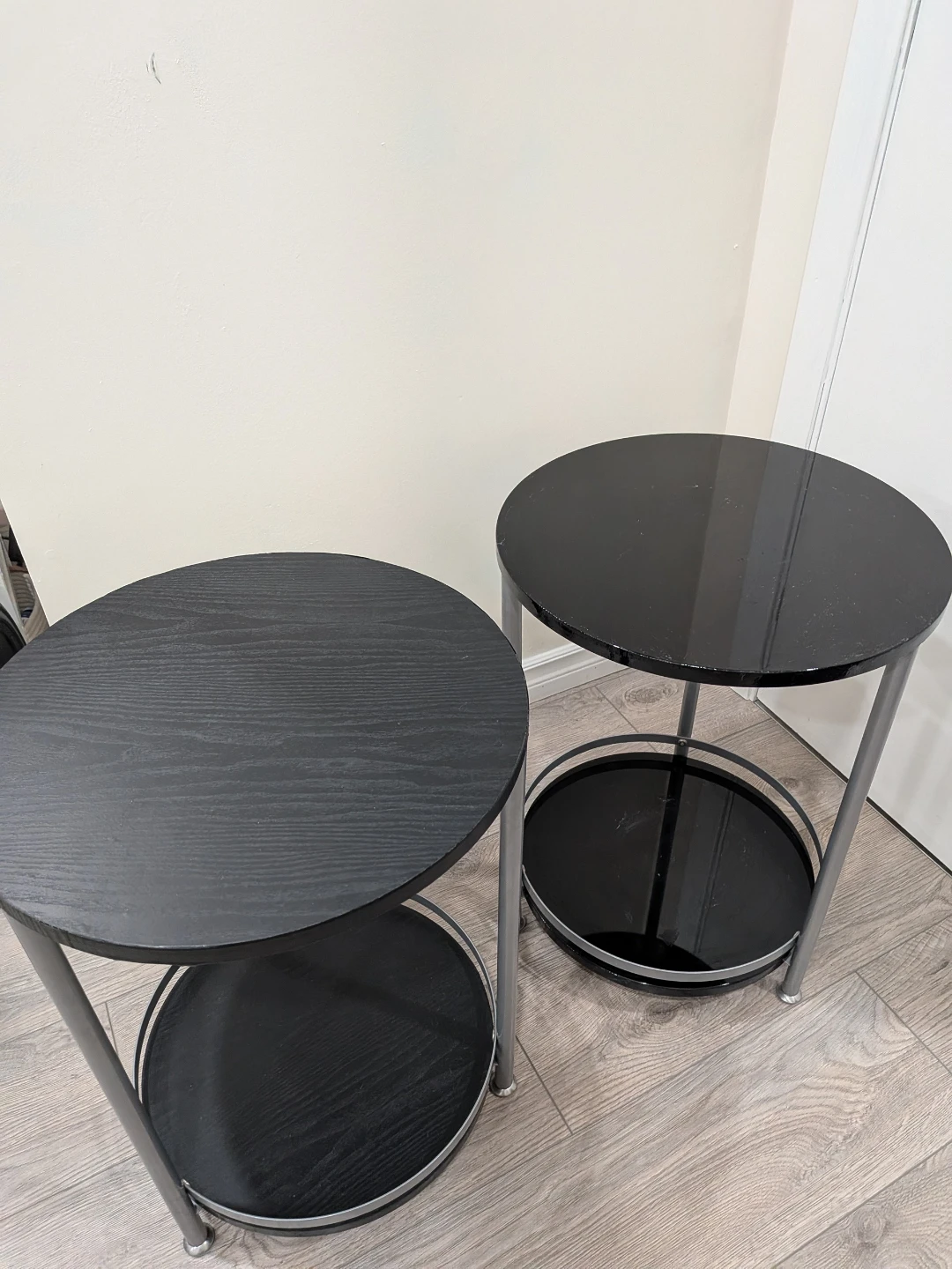 Black Round Side Tables 2 tiers - photo 2