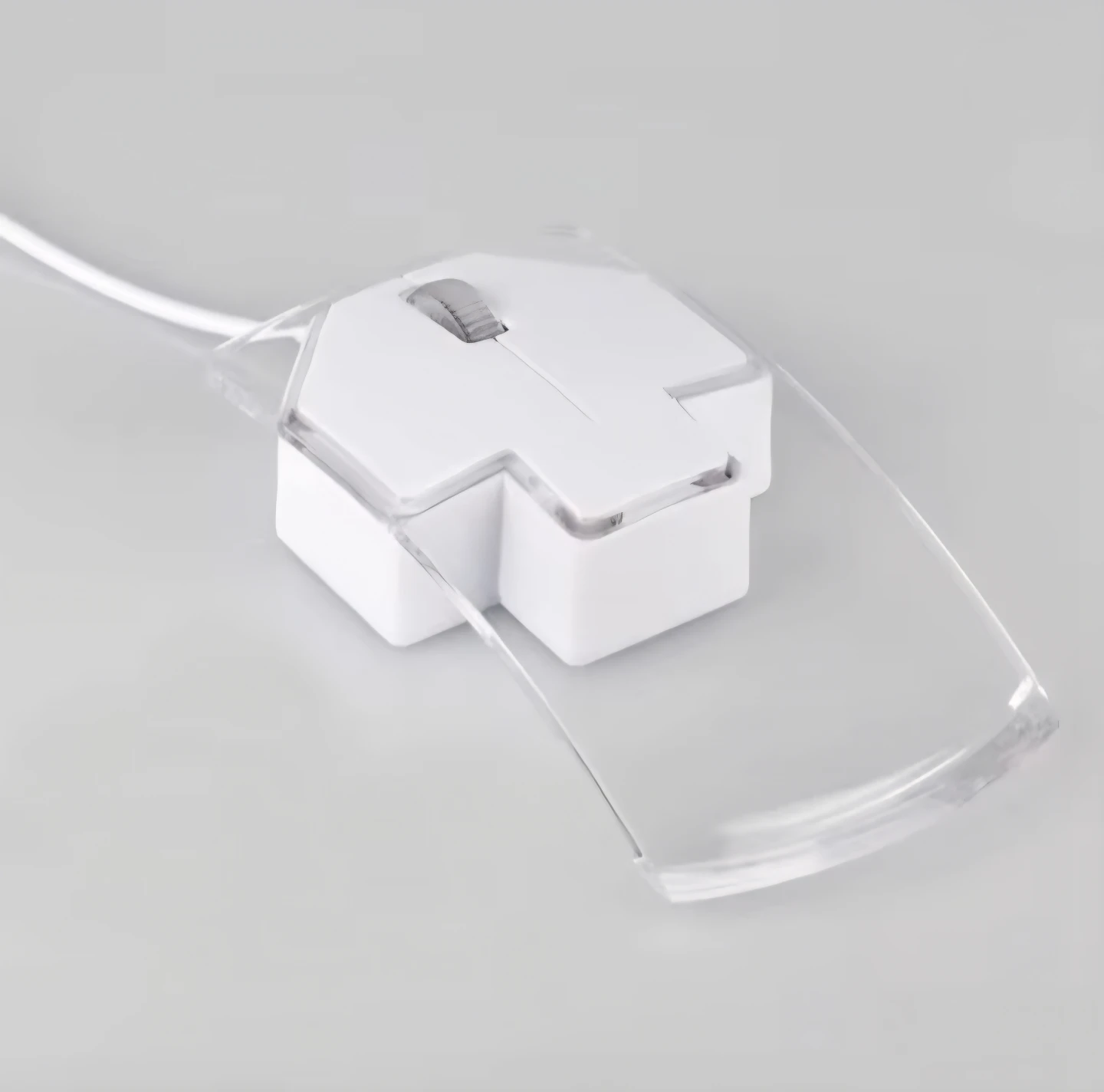 Wired computer mouse with clear plastic cover.(Transparent)