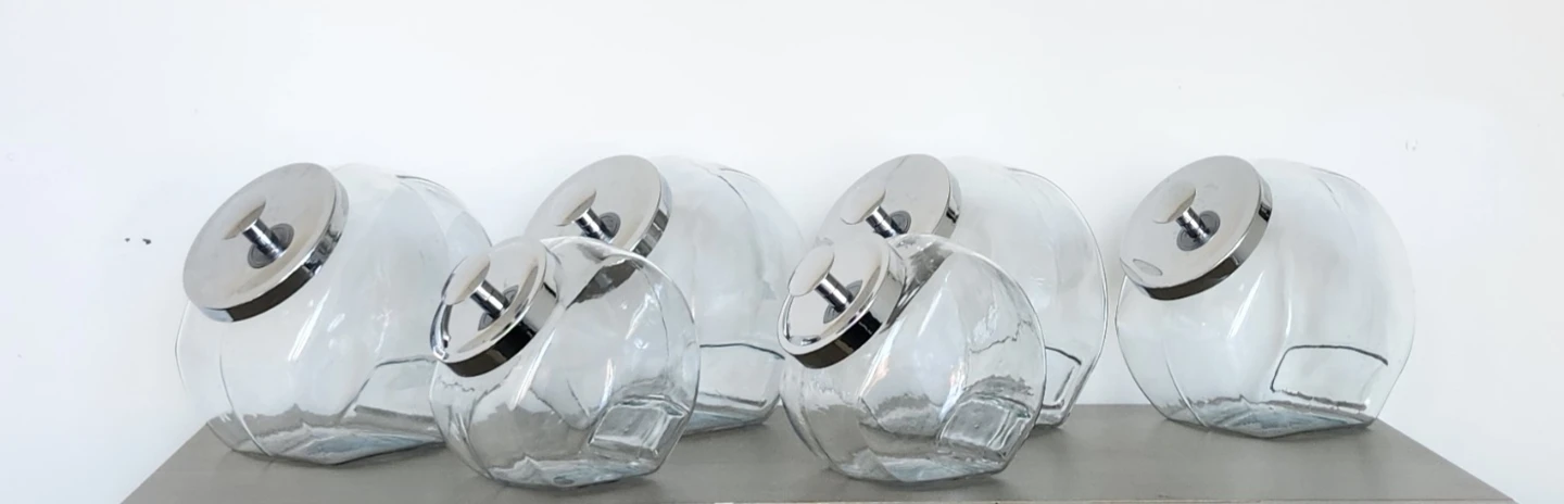Glass Cookie Jar with Lid Set