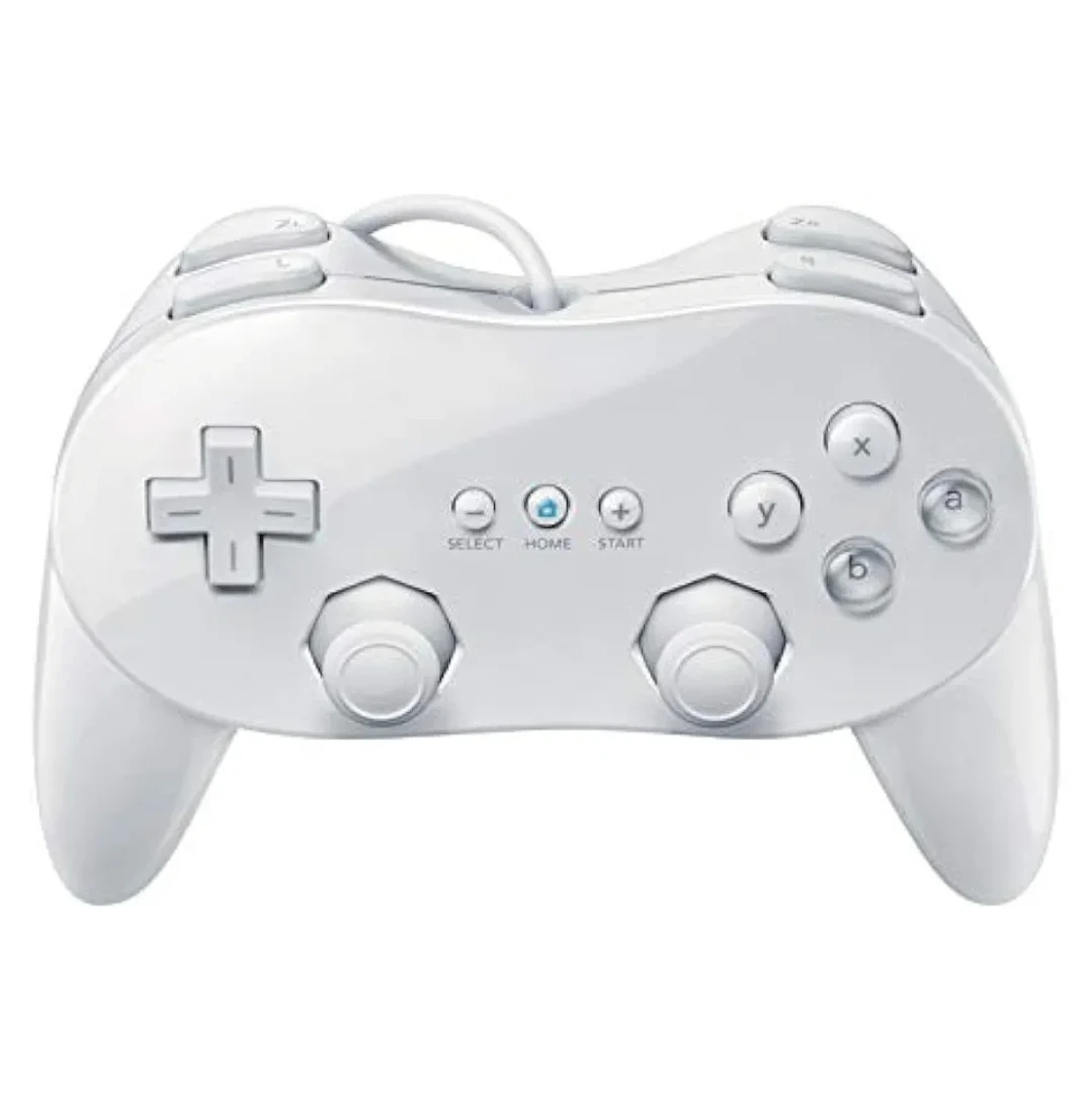 Classic Controller Pro For Nintendo Wii Wired Gamepad White