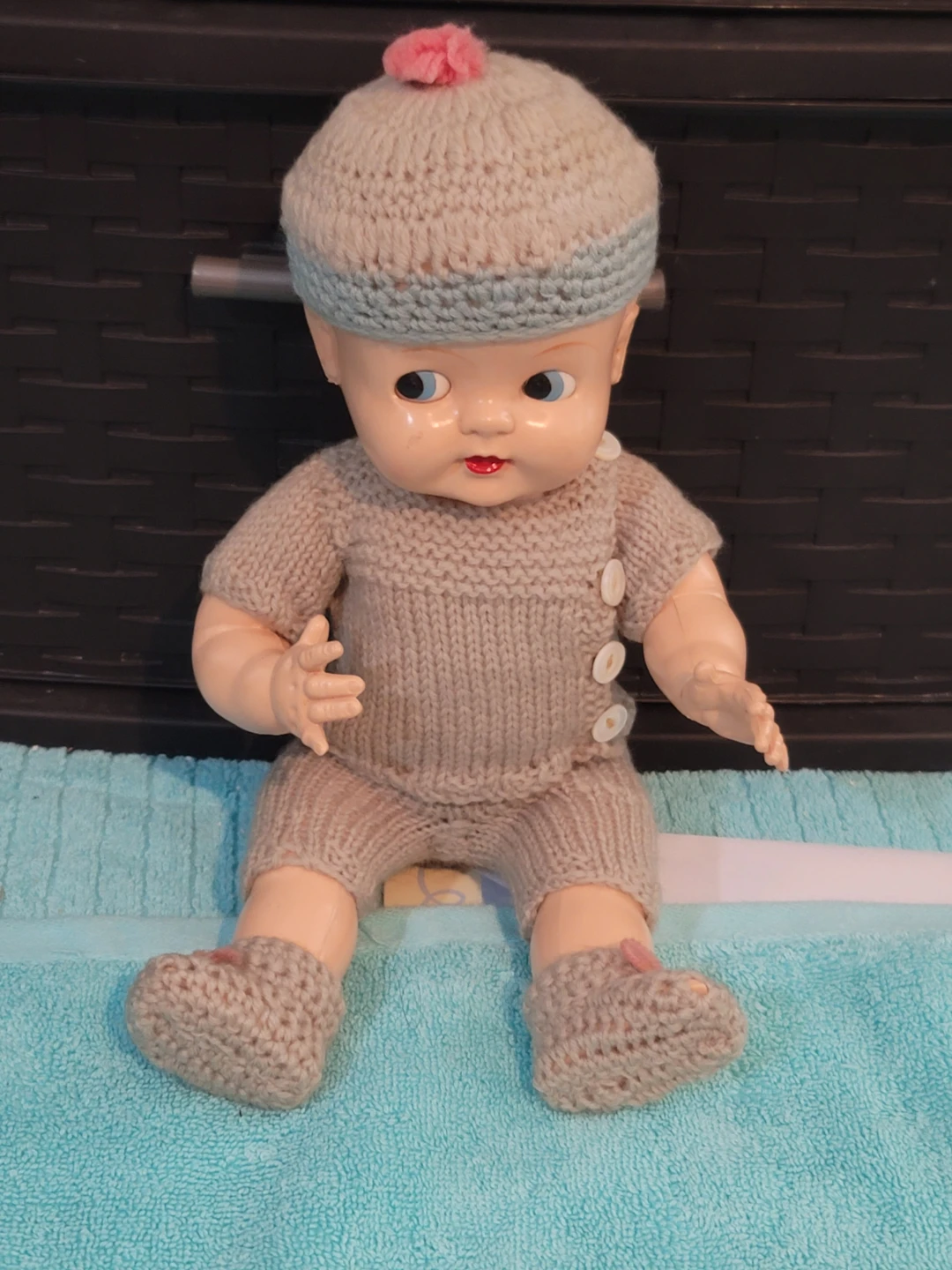 Ideal Doll Vintage Baby Doll with Knitted Outfit