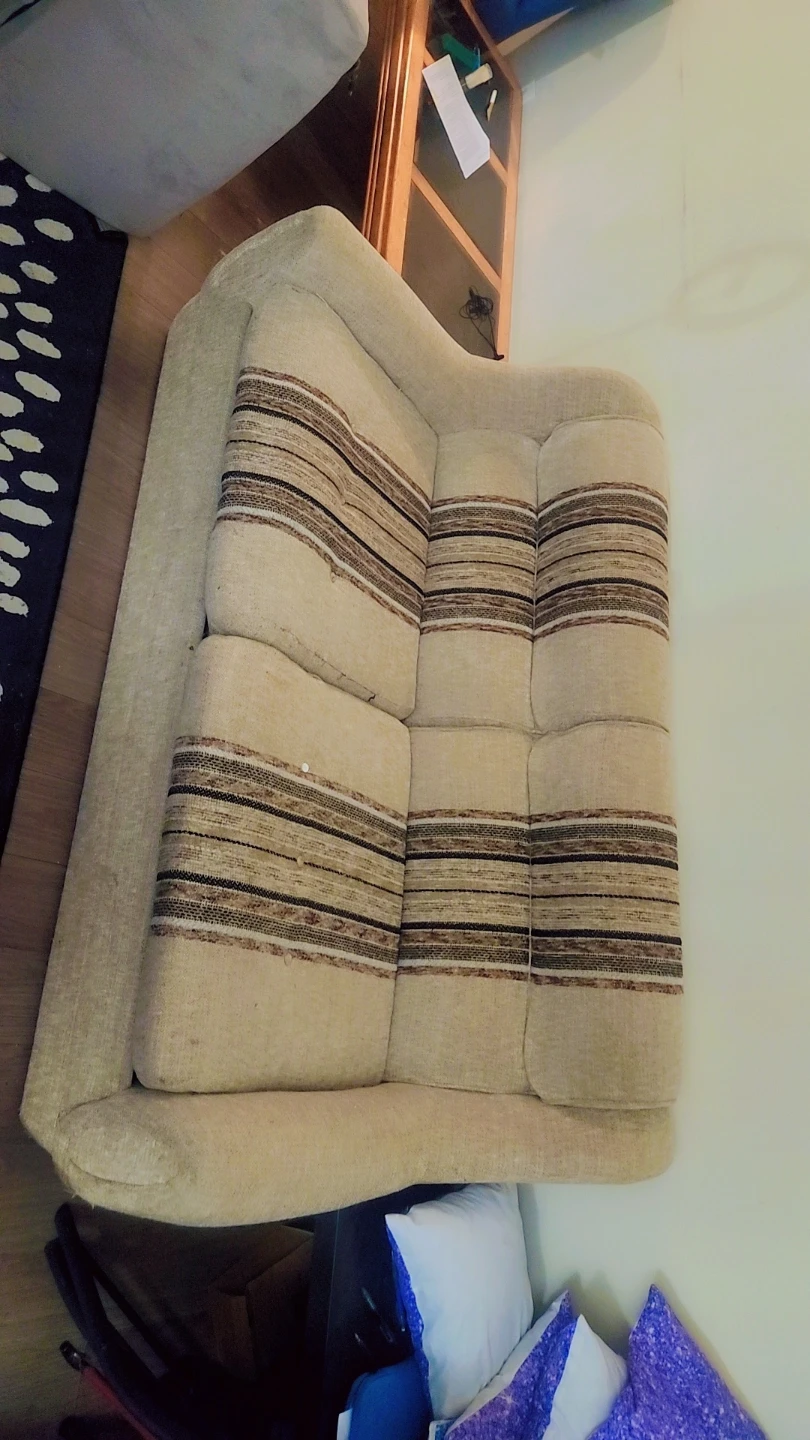 Used Sofa bed, tv stand with fireworks heater and big center rug - photo 2