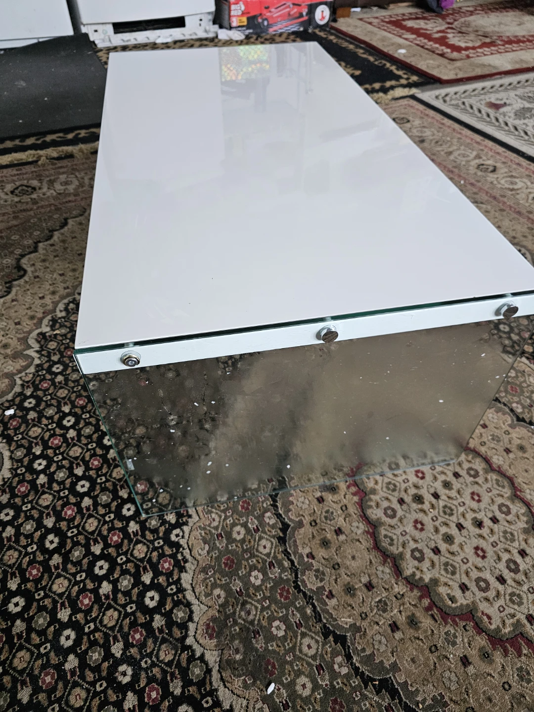 Monarch White and Glass Coffee Table - photo 2