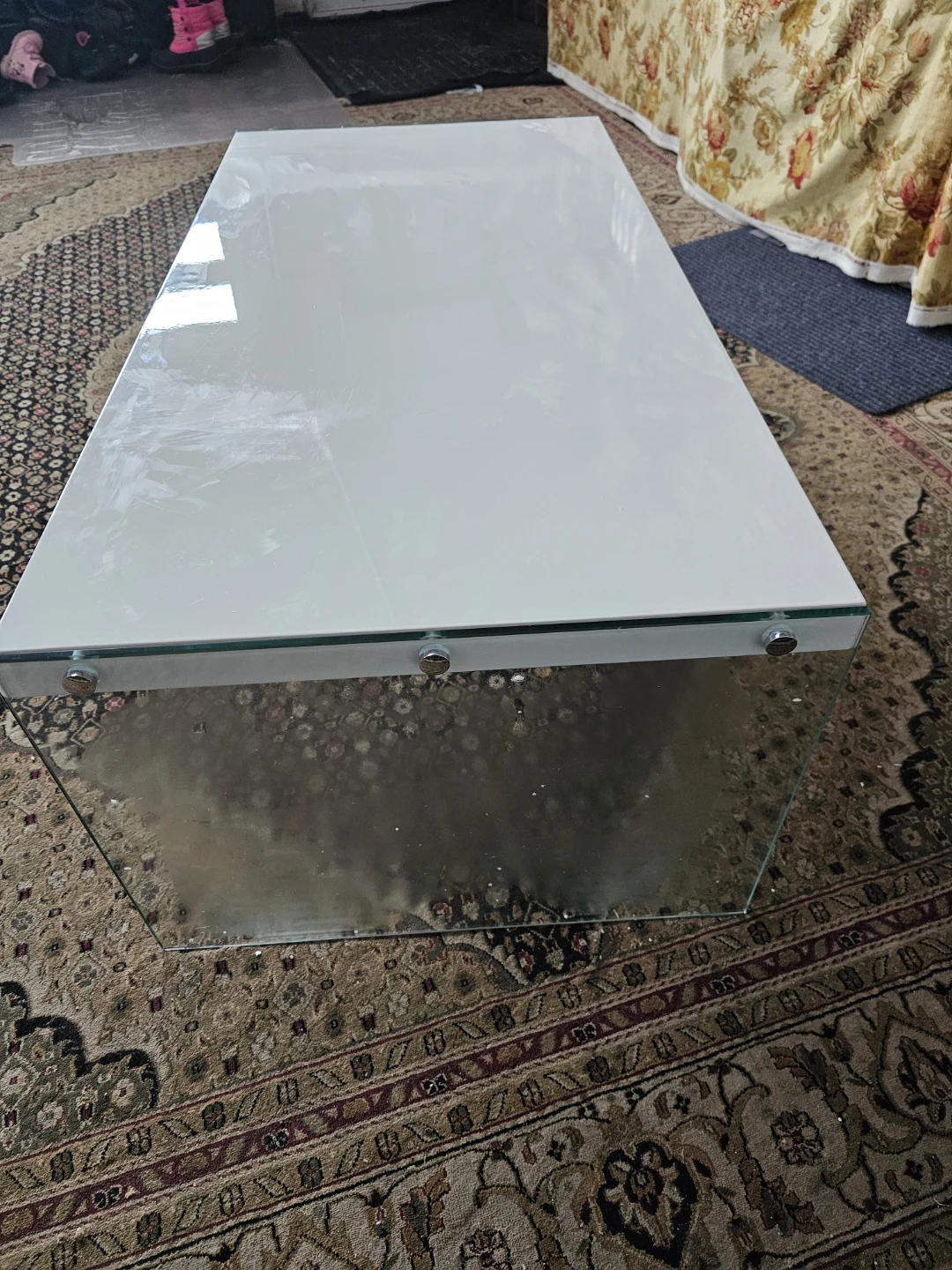 Monarch White and Glass Coffee Table - photo 3