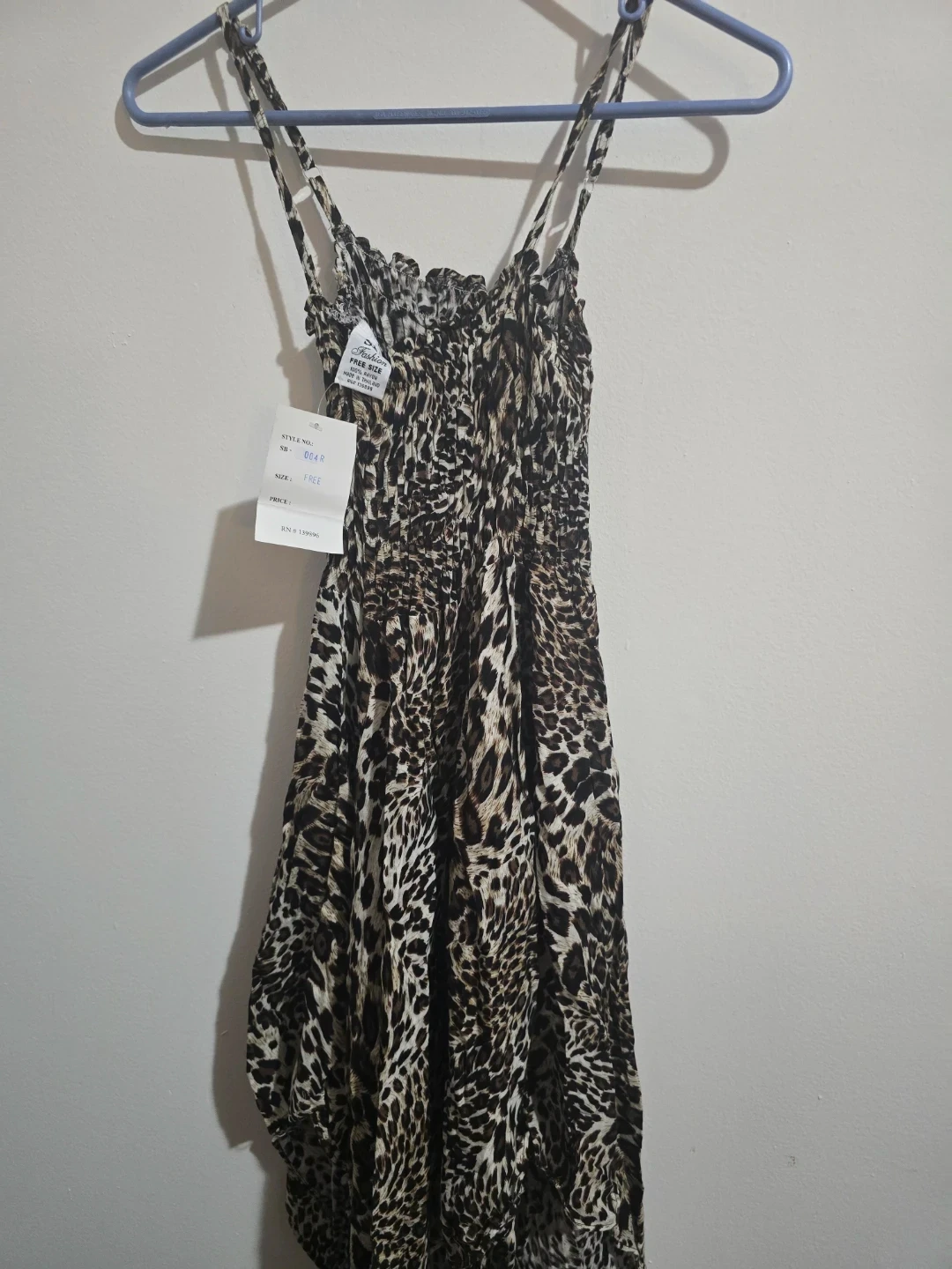 Women's Leopard Print Smocked Sundress