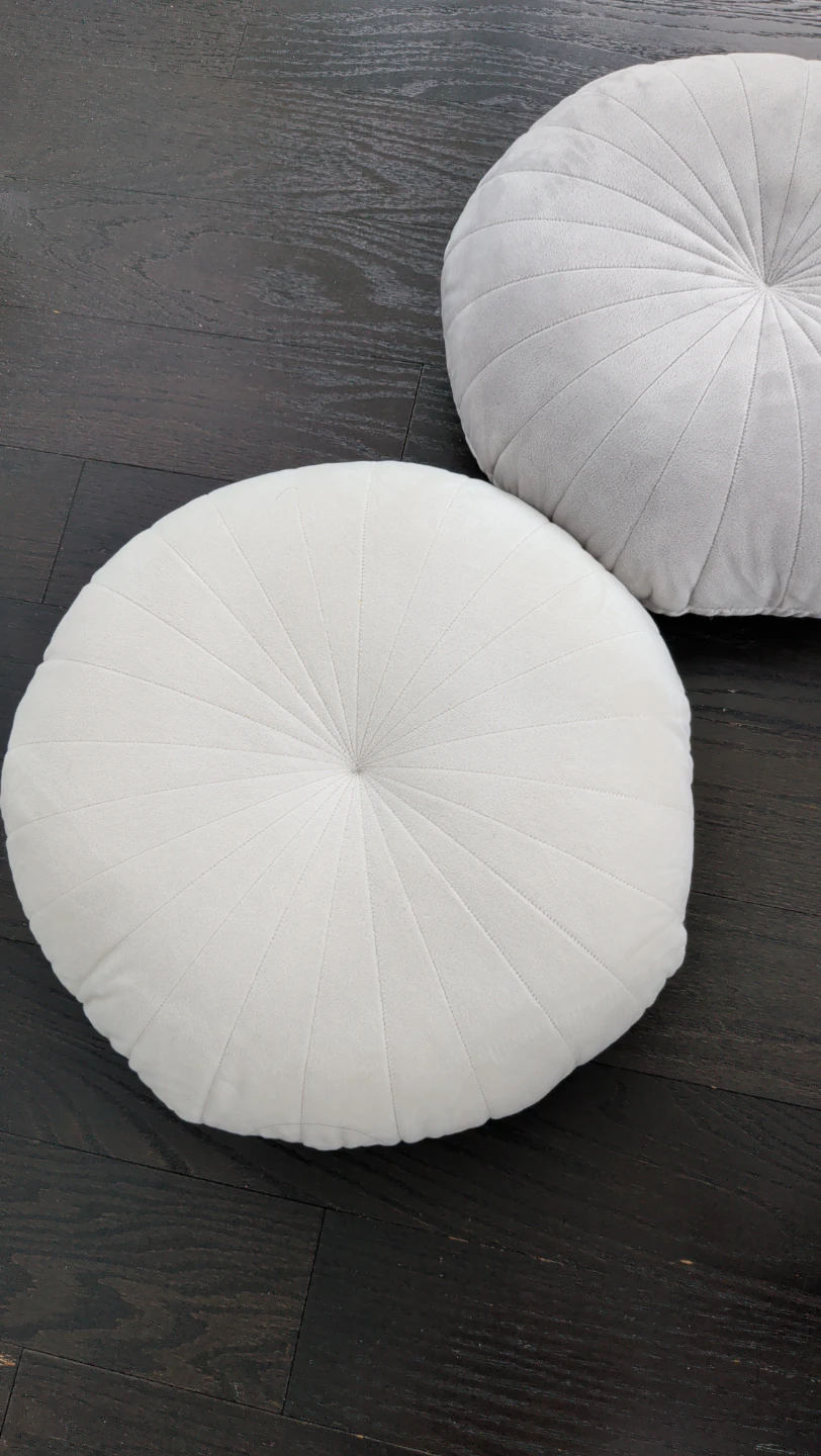 Round Pleated Floor Pillow Cushion (Set of 2)