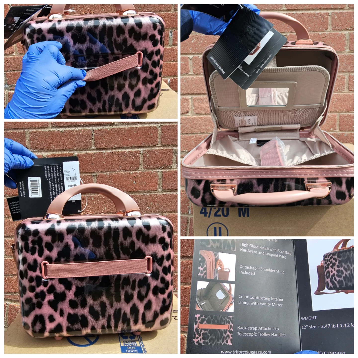 TRIFORCE Leopard Print Vanity Case