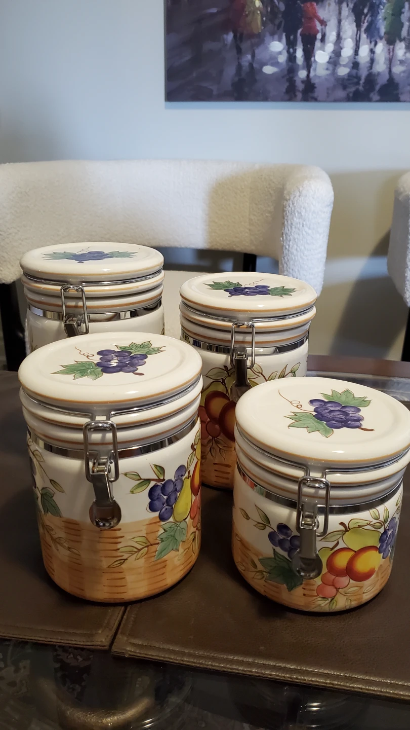 Ceramic Canister Set with Fruit Design