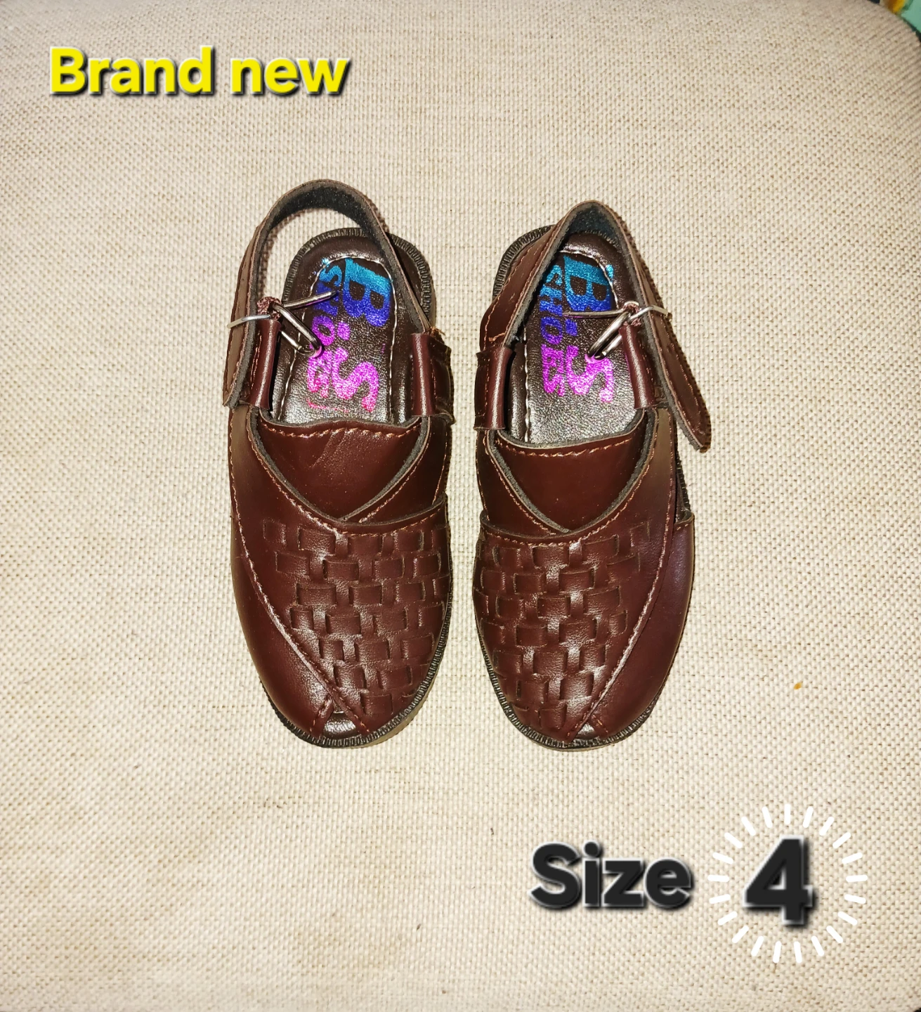 Brown Leather Sandals - Size 4