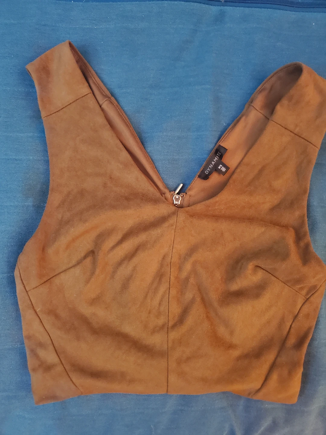 Dynamite S/P Brown Suede-Like Zip-Up Vest - photo 5